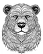 Placeholder: line work, coloring book, Polar Bear, mandala, black and white, thick lines, vector file, white edges