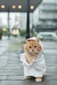 Placeholder: Kawaii cartoon fluffy baby cat raincoat. Chibi, Photograph, Canon DSLR, Tilt - shift, white background, high definition, Complete and coordinated composition, 8k