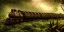 Placeholder: steampunk derelict trains stacked on top of each other in the jungle, covered with vines, plants, cogs, gears; epic lighting, cinematic, brilliant, stunning, intricate, meticulously detailed, dramatic, atmospheric, maximalist, digital matte painting, mysterious, ominous, crepuscule, sharp focus; Moebius; golden hours