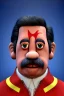 Placeholder: Waist up muppet Portrait, Nicolas maduro us muppet doll, Venezuelan president, tracksuit red blue and yellow, mustache, photo studio, red background, unreal engine 5, concept art, art station, ray tracing, lumen lighting, ultra detail, volumetric lighting, 3d.