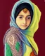 Placeholder: pastel portrait of young muslim girl wearing hijab mehndi