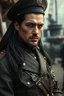 Placeholder: High Commander of a Dieselpunk utopia in a ww2 military dress, up close, fantasy, High details, realistic design, dark vibes, 8k, male, long black hair