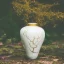 Placeholder: artistic photo of a tiny cracked ceramic vase repaired with gold, kintsugi, garden setting, beautiful landscape photography, beautiful, vines and leaves, delicate, cinematic, high detail, beautiful composition, delicate arrangement, aesthetic, soft lighting, award winning photography, tender