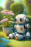 Placeholder: Cute Robot set relax in nice garden