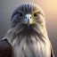 Placeholder: portrait of a bird of prey, feathers, extremely sharp detail, finely tuned detail, ultra high definition, 8k resolution, dynamic lighting, unreal engine 5, ultra sharp focus, winter landscape, background trees