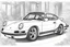 Placeholder: outline for a coloring page of a Porsche 911, white background, sketch style, only use outline, no shadows and clear and well defined