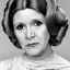 Placeholder: [[extrem stunning photorealistic carrie fisher as princess leia in star wars]] :: [[photorealistic sharp brown eyes, inticate ornate white gown, symmetrical short hair, head and shoulders portrait by Annie Leibovitz, 8k resolution photorealistic hyperdetailed portrait, intricately detailed, triadic colors]] :: [[galaxy background]]