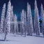 Placeholder: high-quality, fine-detailed winter forest surrounding reflective lake with northern lights in sky, intricate, defined snow-covered trees, a still, black, reflective lake, irridescent, radiant, colorful aurora borealis in night sky, 8k resolution, photorealistic, 3d render, detailed matte, voumetric lighting, photgraphy by Arild Heitmann, Justin Ng, David Lane, Troy Casswell, Luc Perrot