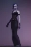 Placeholder: Mari Blanchard in a black leather gown, evil, femme fatale, villain, leather, busty, cleavage, angry, stern look. character design by cory loftis, fenghua zhong, ryohei hase, ismail inceoglu and ruan jia. unreal engine 5, artistic lighting, highly detailed, photorealistic, fantasy