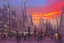 Placeholder: Futuristic city, people, sunset, sci-fi, epic, philip wilson steer influence, realistic painting