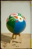Placeholder: Ballon de plageavec des fleurs peintes, , tintype