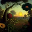 Placeholder: High definition photography of a marvelous landscape, trees, flowers, giant sun, intricate, Audubon, atmosphere of a Max Ernst painting, Henri Rousseau, thoughtful, interesting, a bit appalling, smooth