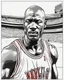 Placeholder: Outline art for coloring pages with MICHAEL JORDAN , white background, sketch style, only use black outline, white background, no shadows and well and clear outline , white background, sketch style, only use black outline, white background, no shadows and well and clear outline