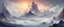 Placeholder: Fantasy Concept Art: majestic fantasy landscape, cartoonish art style, very foggy gigantic mountainrange, ONLY ONE BIG MOUNTAIN like moiunt everest