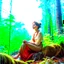 Placeholder: woman relaxing in the forest