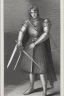 Placeholder: young blond adult royal swordsman with rapier