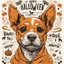 Placeholder: vintage illustration vector T-shirt of a cute dog with the precise words HAPPY HALLOWEEN no background
