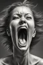 Placeholder: detailed image, female head, screaming