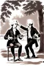 Placeholder: Mozart and Tchaikovsky jamming in a park bandstand