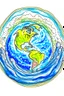 Placeholder: Hand painted of the Earth covered in a giant bubble cartoon