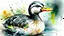 Placeholder: watercolour painting of a duck