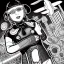 Placeholder: great illustrator, spanish, pencil sketch of a cute girl, beautiful, steampunk syle, black and white. Helmet with tubes. Square Sun glasses. Machinery in the background. robotic bird flying. High details.