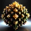 Placeholder: a mandelbulb 3d fractal made of small metallic random color cubes
