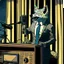 Placeholder: Hyena in a suit and tie, as an announcer sitting at the transmission table with a microphone presenting a newscast. Sandro Botticelli cómic style. Ultra quality