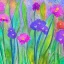 Placeholder: Flower garden grass water color