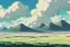 Placeholder: A panoramic view of post-apocalyptic Alberta with scattered biodomes amidst vast expanses of a dust desert. The dome structures, glistening under the harsh sun, appear as lush green oases in the desolate landscape.