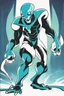 Placeholder: This new alien from the Ben 10 cartoon looks like an alien with an advanced and amazing appearance. He is distinguished by his slender and flexible body, which indicates his high alien capabilities. His skin appears light blue, adding to his feral character