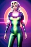 Placeholder: Realistic movie image, retro sci-fi, portrait, blonde action woman, sweet Marylin Monroe face, perfect iris, glow eyes. tight latex tights suit. Mars attack style, Retro strange planet, ovni flying. epic style, vibrant color, highly detailed, unreal engine 5, ray tracing, RTX, lumen lighting, ultra detail, volumetric lighting, 3d, finely drawn, high definition, high resolution.