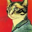 Placeholder: Portrait of a cat by Van Gogh