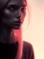 Placeholder: girl angry, beautiful, cute, bloody, long pink hair, black sweater, by Greg Rutkowski