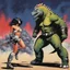 Placeholder: [art by Greg Smallwood] Mil Mascaras vs. Godzilla (tank_girl)