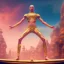 Placeholder: dhalsim, yoga artist on a boat in the air, maze background , levitated lab equipment, 4k, Highly Detailed, Masterpiece, perfect eyes, Digital Illustration, Cinematic Lighting, Realistic, Sharp Focus, Centered, Beautifully Lit, Bioluminescent by Stanley Artgerm Lau