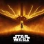 Placeholder: logo with only the letters 'STAR WARS', atmospheric, intricate, epic fantasy, ornate, 3D, cinematic lightning, glow effect, 64K, hyperdetailed, centered