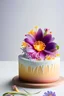 Placeholder: Flower cake against a white background, food photography, beautiful, delicious food, recipe photography, realistic, natural light, colorful, food art, object photography, still life food photography, ultra hd, bokeh