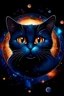 Placeholder: a cute and smart cat in the galaxy with a black hole