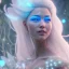 Placeholder: A beautiful portrait of a fairy smiling, facing camera blue color scheme, blue eyes, high key lighting, volumetric light high details with white stripes and lights unreal 5, octane render, cinema4d, dynamic lighting, dramatic lighting, 4k, redshift render, highly detailed, hyper realistic