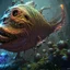 Placeholder: fluid ink angler fish creature, unreal engine 5, 8k resolution, photorealistic, ultra detailed