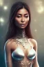 Placeholder: full body, nicole scherzinger, identify face, animal skin clothing , big busty , dirty face, pintura, ,details,texture,8k quality, florest, Minimalism, Romanticism, Expressionism, Impressionism