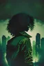 Placeholder: A dark, moody cover featuring a silhouette of a woman with curly hair wearing an old green army jacket, cityscapes, moonlight,