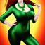 Placeholder: fullbody portrait of beautiful young busty atletic amazon Redhead woman with big green eyes with big emeralds necklace by Anthony Devas 8k