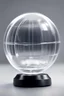 Placeholder: SPEAKER in the shape of an ball that is made of clear plastic