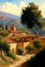 Placeholder: Spanish landscape painting, detailed