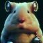 Placeholder: Zırh giymiş siyah tüylü hamster,highly detailed, grainy, realistic, unreal engine, octane render, bokeh, vray, cinema4d, movie