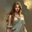 Placeholder: a beautiful noble woman, Aphrodite, young, pretty, dress, digital art