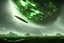 Placeholder: A huge tornado in the middle of an alien ocean planet, green, magnificent, atmospheric, digital art, unreal engine, 8k