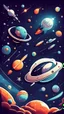 Placeholder: space cartoon stylized. retrow